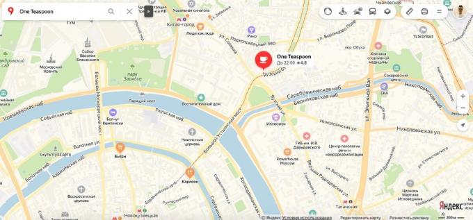 Jauh dari metro. Screenshot Yandex. kartu