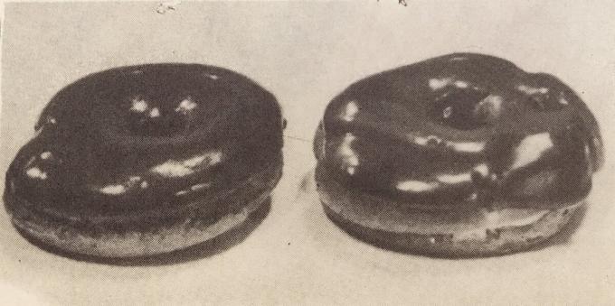 Kue "Choux cincin dengan krim." Foto dari buku "Produksi kue-kue dan kue," 1976