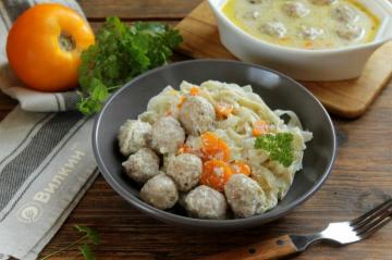 Bakso dalam saus krim di oven