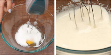 Kocok telur dengan gula