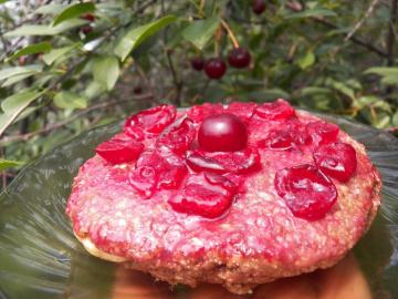 Cherry kue tanpa gula, tepung dan baking manis Berguna