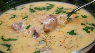 Sup ikan dengan keju
