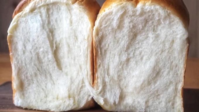 susu lembut roti, langkah demi langkah resep.