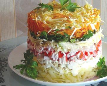 Baru Kepiting Salad "Velvet". Percayalah, Anda akan memasak untuk semua liburan !!!